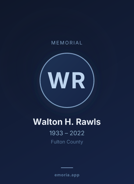 Memorial portrait of Walton H. Rawls