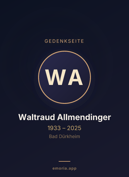 Gedenkportrait von Waltraud Allmendinger