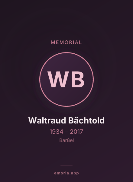 Memorial portrait of Waltraud Bächtold