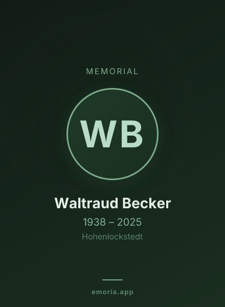 Memorial portrait of Waltraud Becker