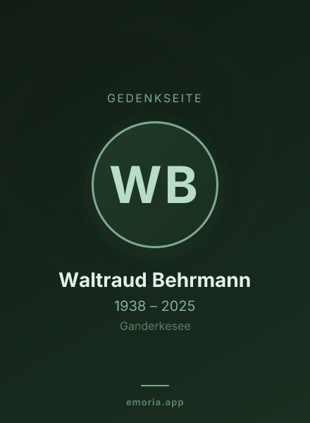 Gedenkportrait von Waltraud Behrmann