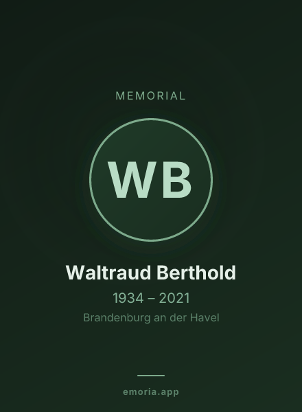 Memorial portrait of Waltraud Berthold