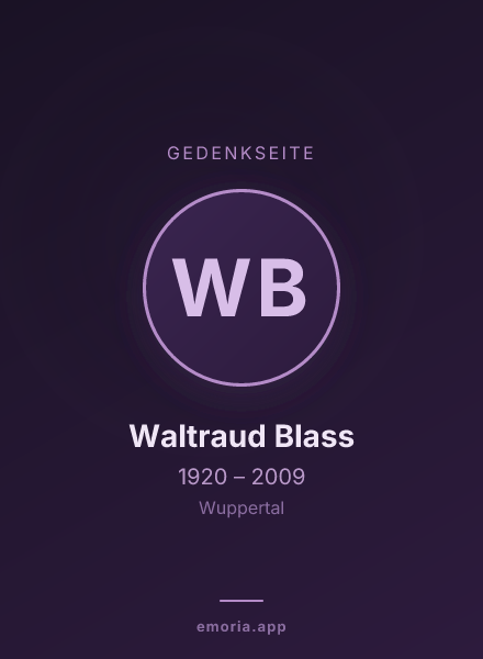 Gedenkportrait von Waltraud Blass