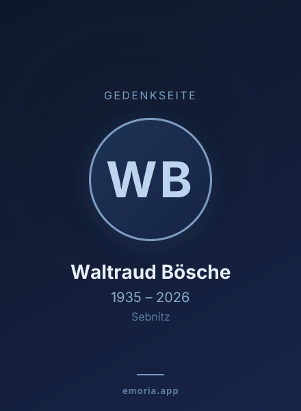 Gedenkportrait von Waltraud Bösche