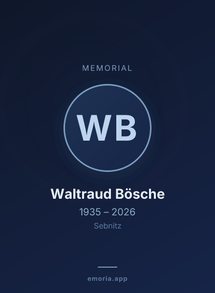 Memorial portrait of Waltraud Bösche