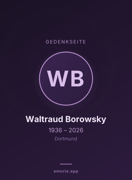 Gedenkportrait von Waltraud Borowsky