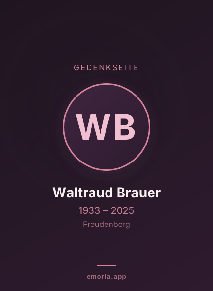Gedenkportrait von Waltraud Brauer