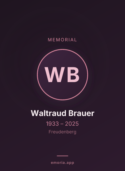 Memorial portrait of Waltraud Brauer