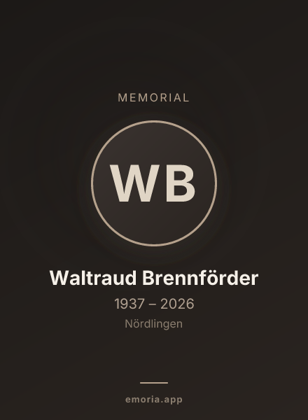 Memorial portrait of Waltraud Brennförder