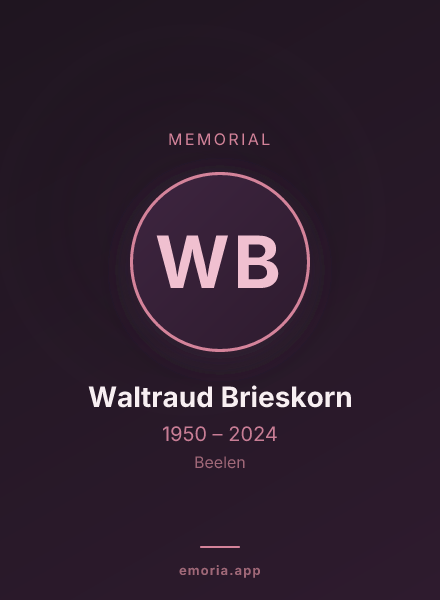 Memorial portrait of Waltraud Brieskorn