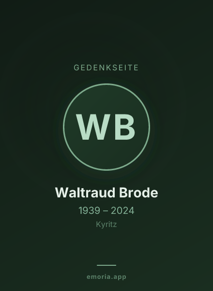 Gedenkportrait von Waltraud Brode