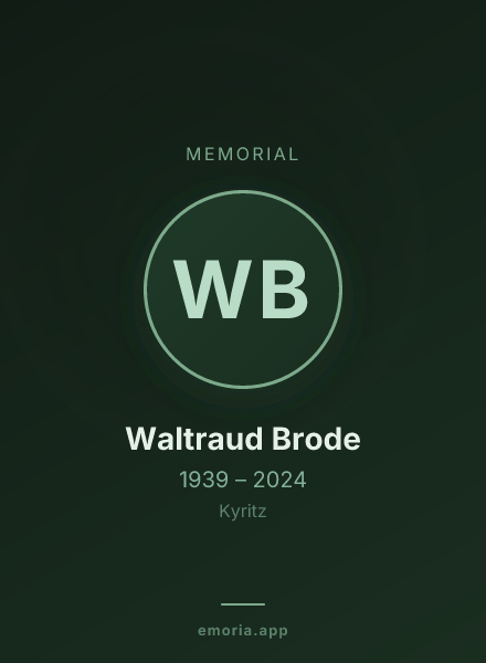 Memorial portrait of Waltraud Brode