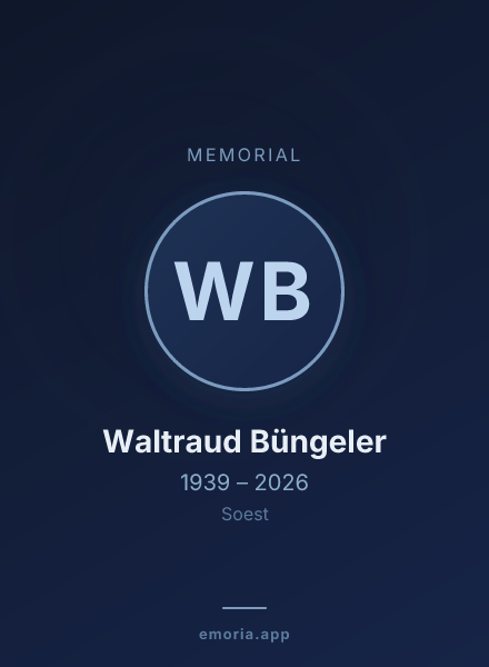 Memorial portrait of Waltraud Büngeler