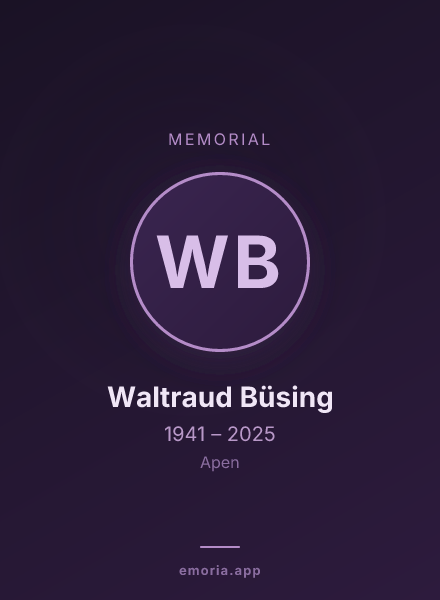 Memorial portrait of Waltraud Büsing