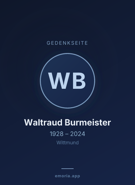 Gedenkportrait von Waltraud Burmeister