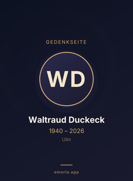 Gedenkportrait von Waltraud Duckeck
