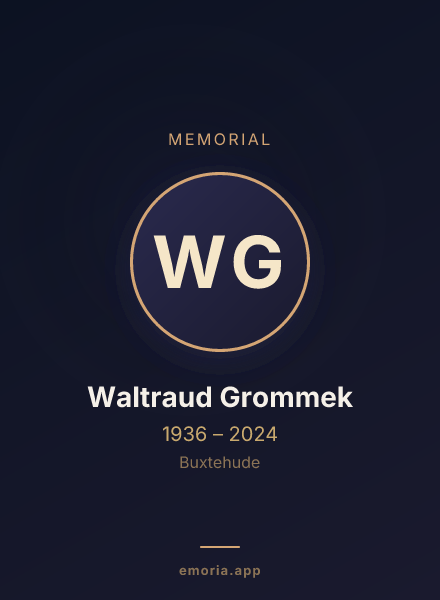 Memorial portrait of Waltraud Grommek