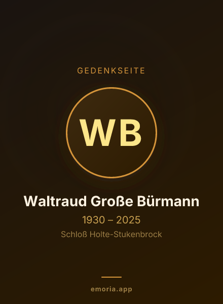 Gedenkportrait von Waltraud Große Bürmann