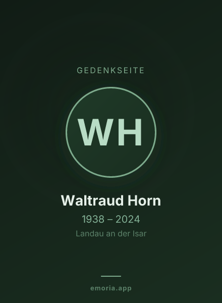 Gedenkportrait von Waltraud Horn