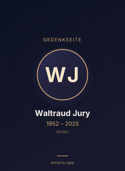 Gedenkportrait von Waltraud Jury