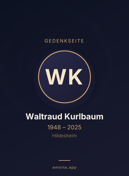 Gedenkportrait von Waltraud Kurlbaum