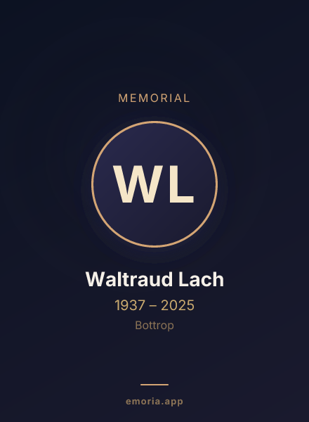 Memorial portrait of Waltraud Lach