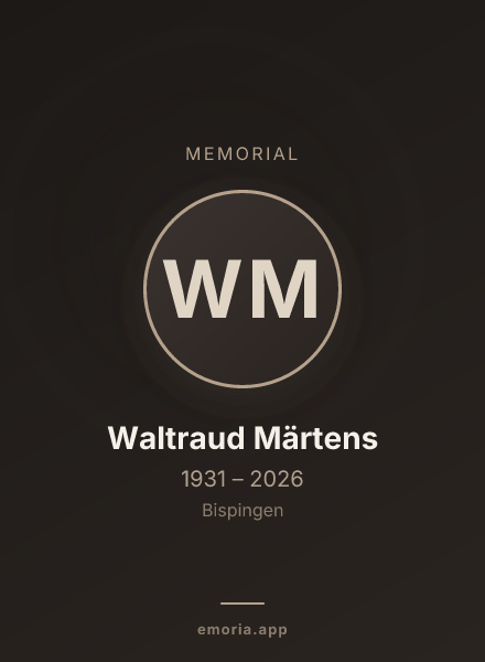 Memorial portrait of Waltraud Märtens