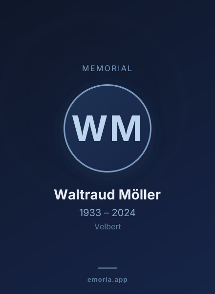 Memorial portrait of Waltraud Möller