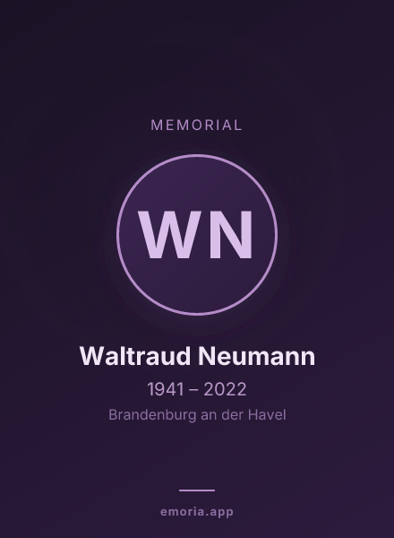 Memorial portrait of Waltraud Neumann