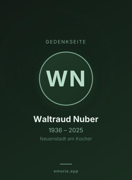 Gedenkportrait von Waltraud Nuber