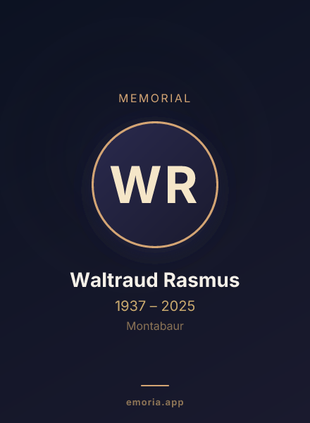 Memorial portrait of Waltraud Rasmus