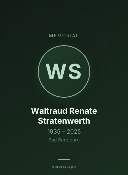 Memorial portrait of Waltraud Renate Stratenwerth