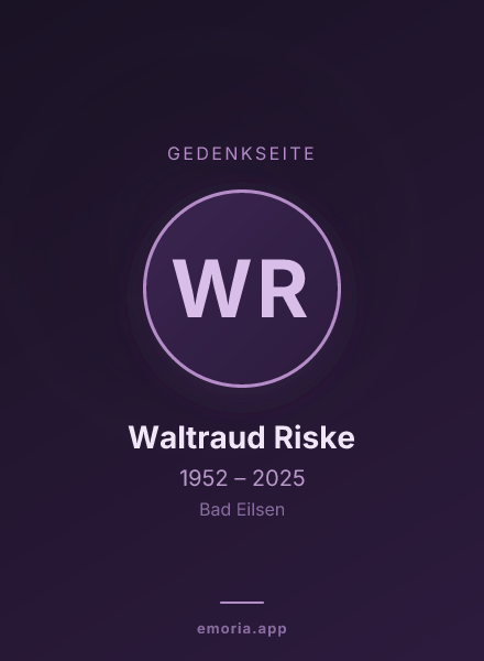 Gedenkportrait von Waltraud Riske