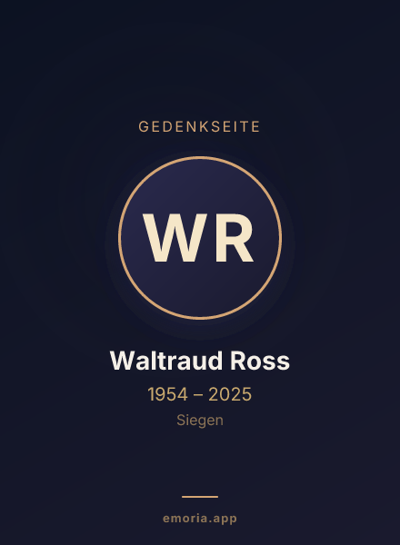 Gedenkportrait von Waltraud Ross