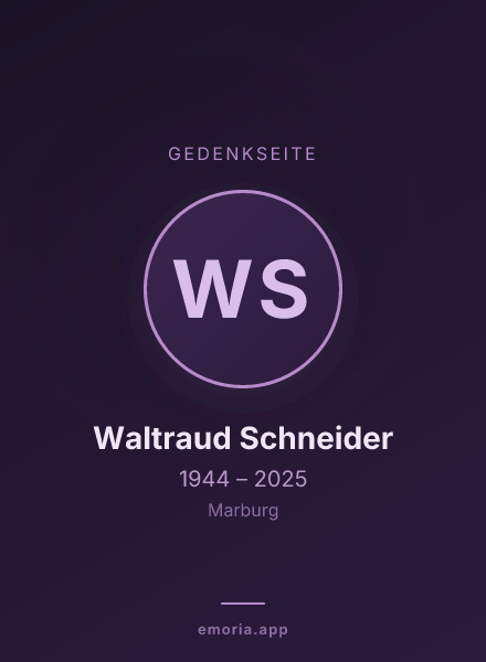 Gedenkportrait von Waltraud Schneider