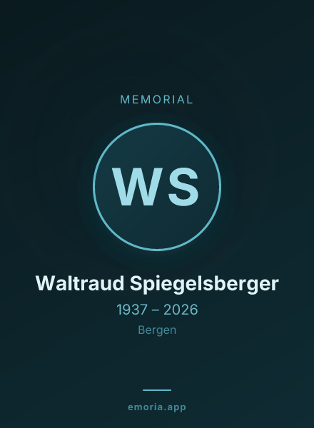 Memorial portrait of Waltraud Spiegelsberger