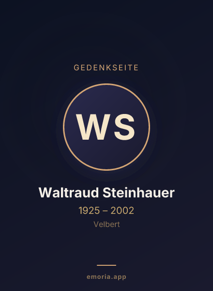 Gedenkportrait von Waltraud Steinhauer