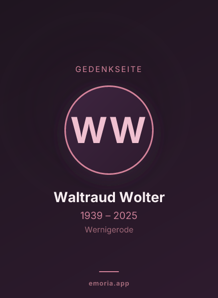 Gedenkportrait von Waltraud Wolter