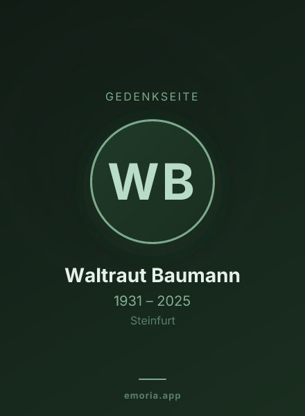 Gedenkportrait von Waltraut Baumann
