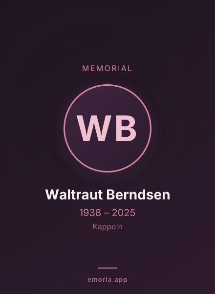 Memorial portrait of Waltraut Berndsen