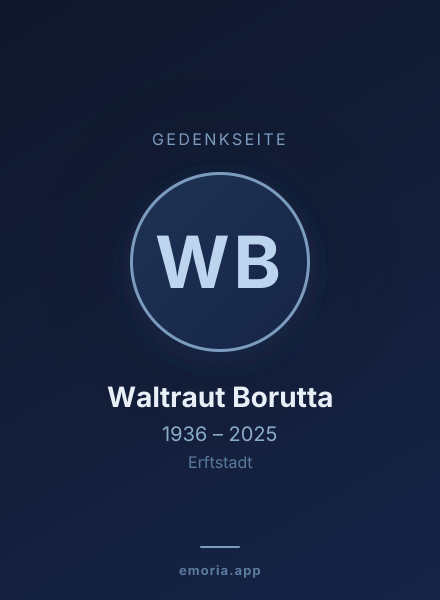 Gedenkportrait von Waltraut Borutta