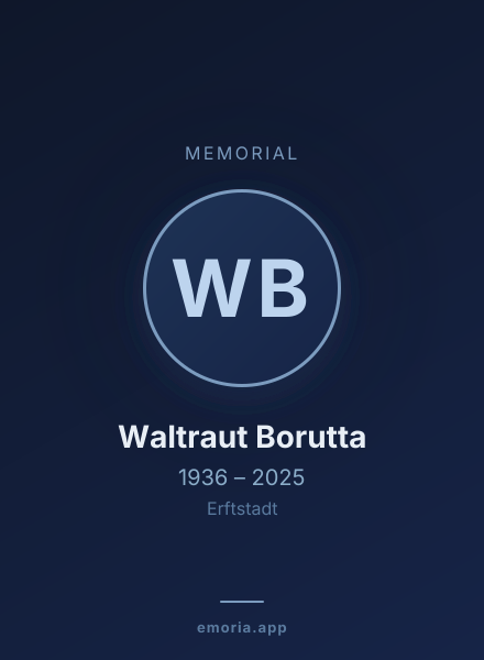 Memorial portrait of Waltraut Borutta