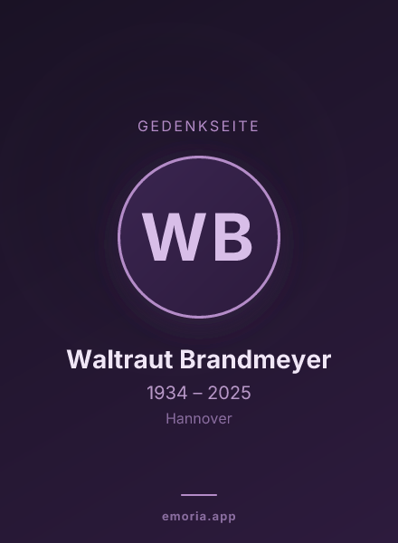 Gedenkportrait von Waltraut Brandmeyer