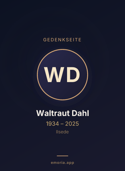 Gedenkportrait von Waltraut Dahl