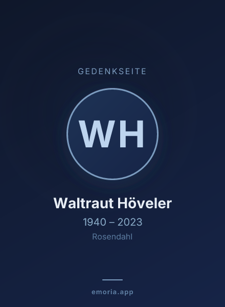 Gedenkportrait von Waltraut Höveler
