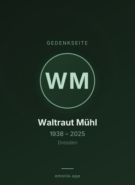 Gedenkportrait von Waltraut Mühl