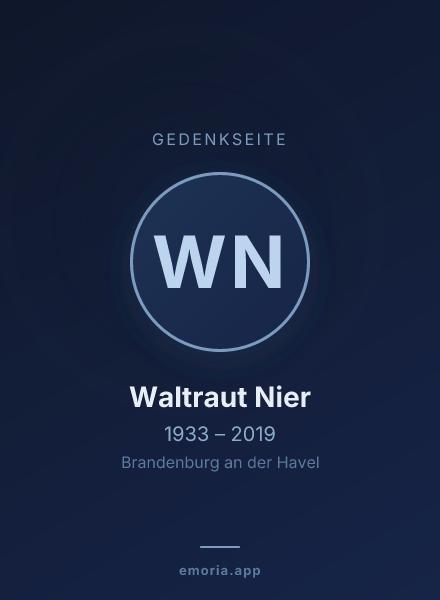 Gedenkportrait von Waltraut Nier