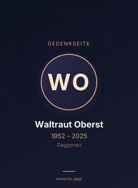 Gedenkportrait von Waltraut Oberst