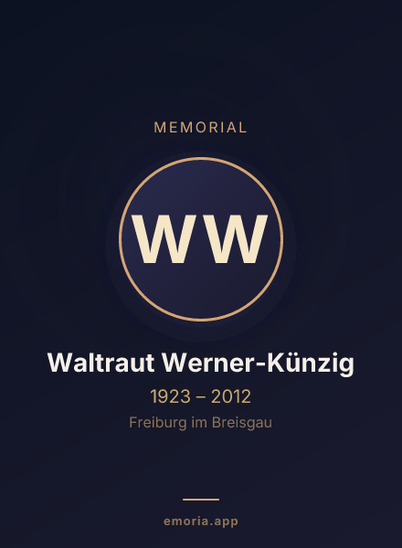 Memorial portrait of Waltraut Werner-Künzig