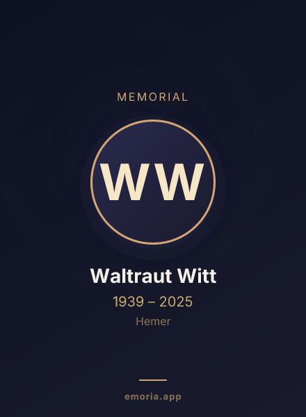 Memorial portrait of Waltraut Witt
